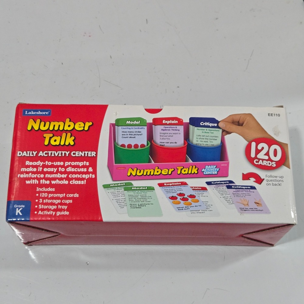 Lakeshore Number Talk Daily Activity Center Grade K Math EE110 120 Prompt Cards